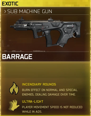 Barrage in-game
