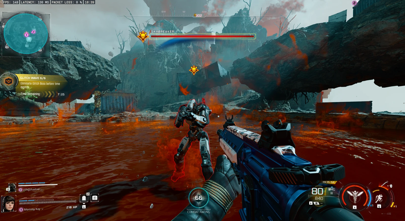 Wave 6 Skybreaker boss in the lava arena during the Link Forger Glitch Fracture