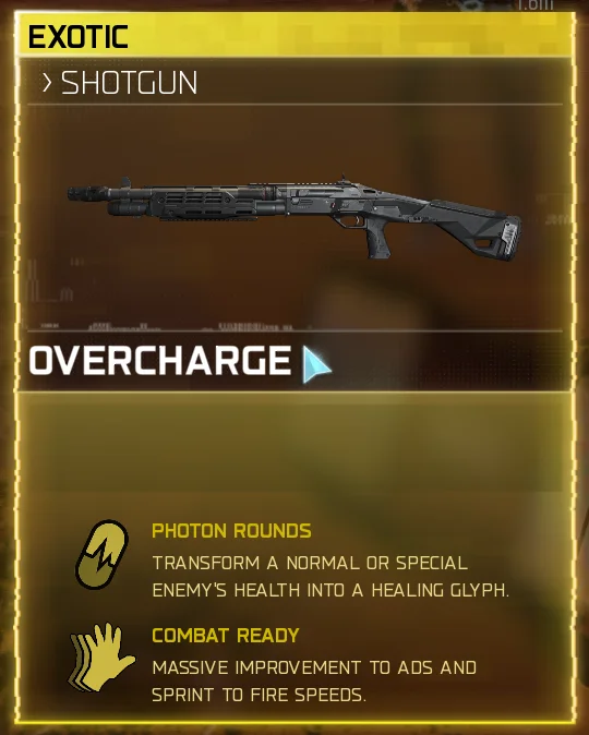 Overcharge exotic weapon card