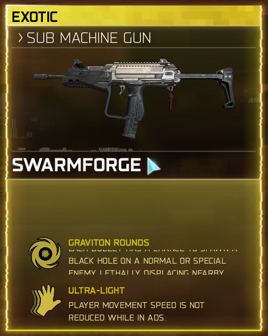 Swarmforge exotic weapon card