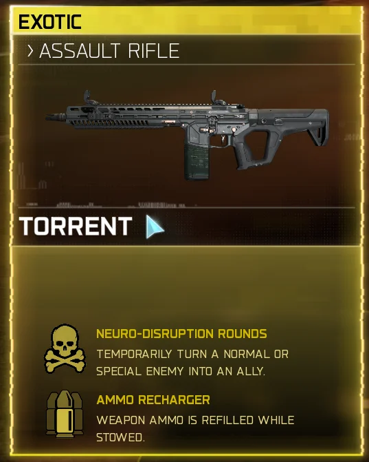 Torrent exotic weapon card